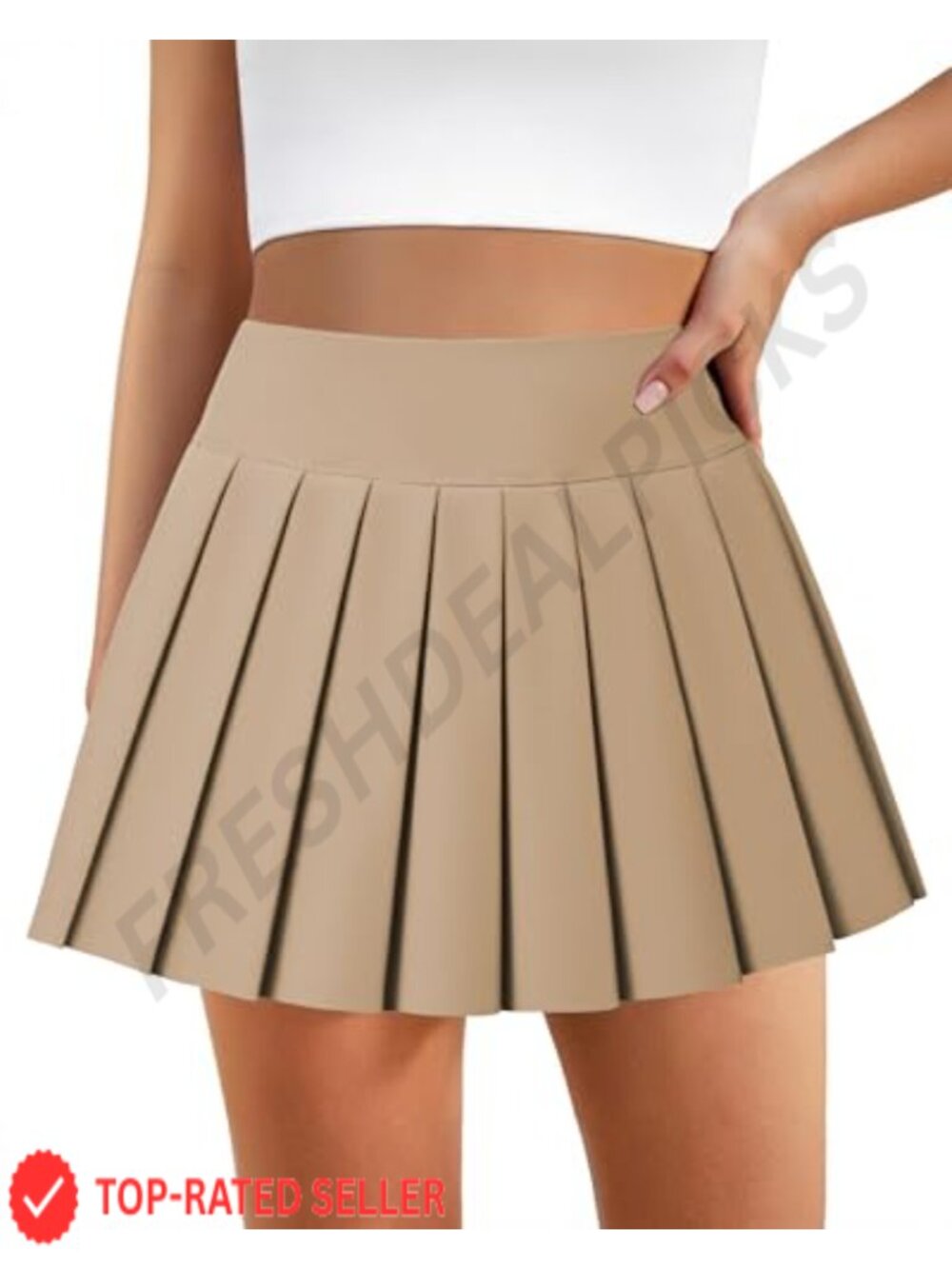 Pleated Tennis Skort High Waist Golf Skirt with Pockets Built-in Shorts
